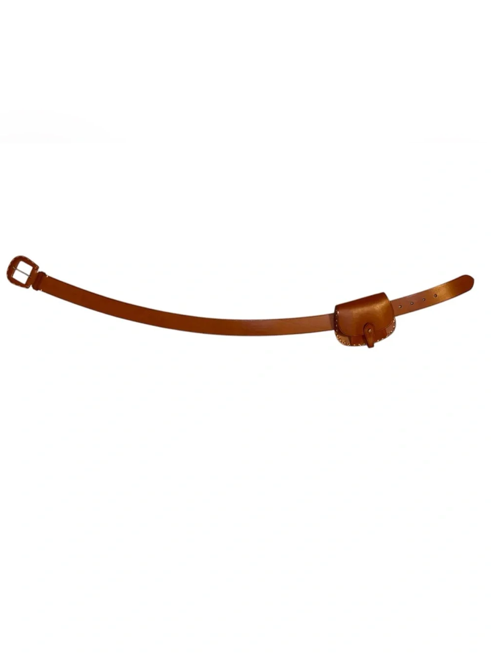 Ralph Lauren Rare Saddle Tan Italian Leather Belt & Removable Pouch M